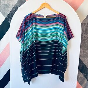 Talbots Vibrant Striped Blouse - Multicolor